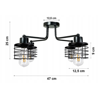 Závesná lampa DRON 4xE27 - PRUŽINA