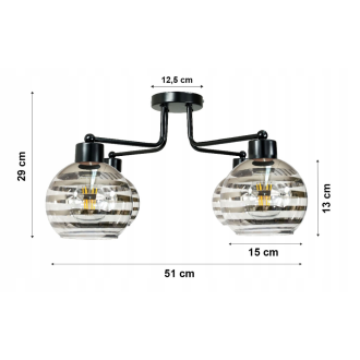 Závesná lampa DRON 4xE27 - SKLENENÁ GUĽA