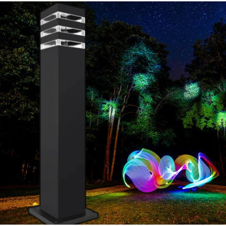 Vonkajšia stĺpová záhradná lampa WiFi RGB + CCT Tuya - 5141 - 60 cm - čierna