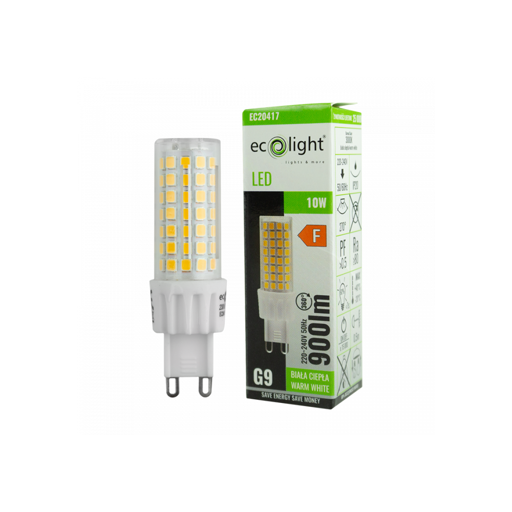 LED žiarovka G9 - 10W - teplá biela