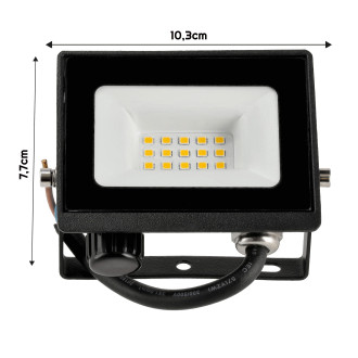 LED reflektor 10W - 2v1 - PIR - neutrálna biela