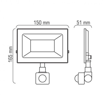 30W LED reflektor + PIR IP44 NW