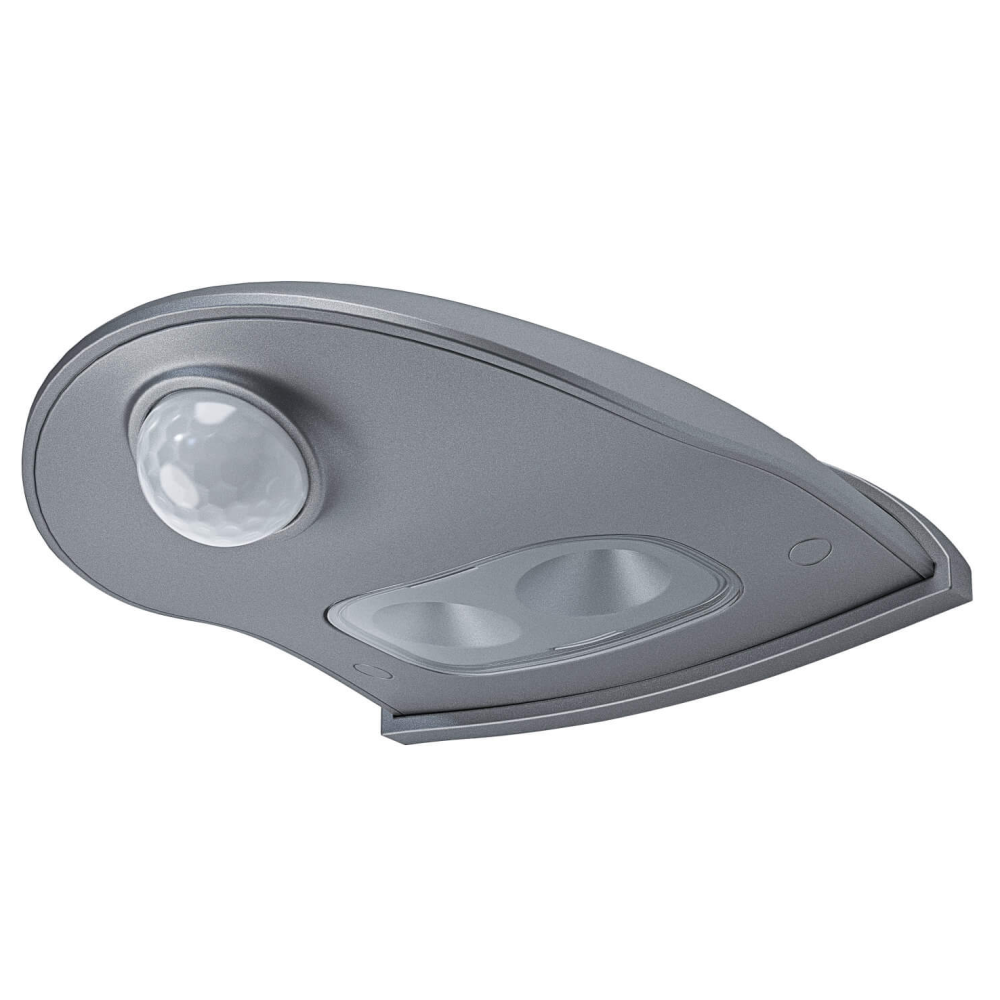 LED orientcia Strieborn nstenn svietidlo s BATRIOU 0,95W 4000K Neutrlne 40lm IP54 DOORLED DOWN Senzor pohybu LED...