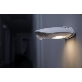 LED orientcia Strieborn nstenn svietidlo s BATRIOU 0,95W 4000K Neutrlne 40lm IP54 DOORLED DOWN Senzor pohybu LED...