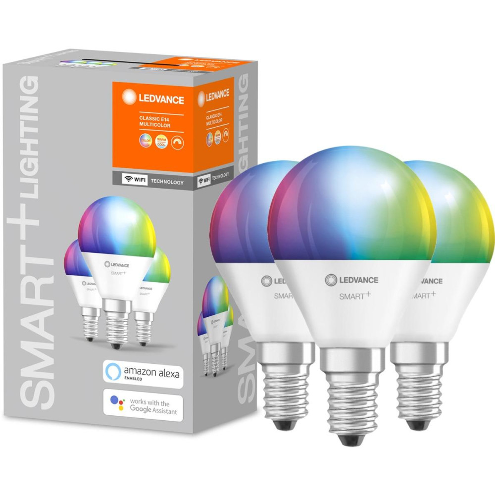 3PAK LED žiarovka E14 P45 5W 470lm CCT RGB LEDVANCE SMART+ WiFi Stmievateľná