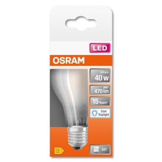 LED žiarovka E27 A60 4W  40W 470lm 6500K Cold 300° Filament OSRAM STAR