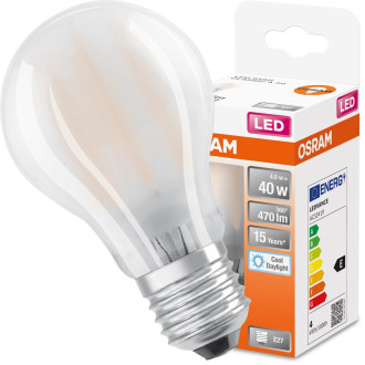 LED žiarovka E27 A60 4W  40W 470lm 6500K Cold 300° Filament OSRAM STAR