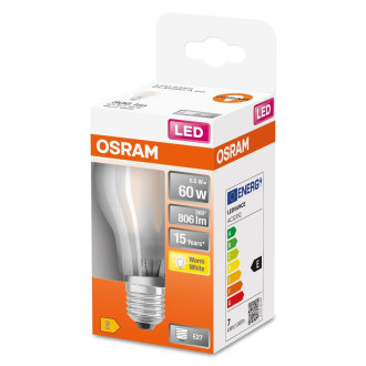 LED žiarovka E27 A60 6,5W  60W 806lm 2700K Warm 300° Filament OSRAM STAR