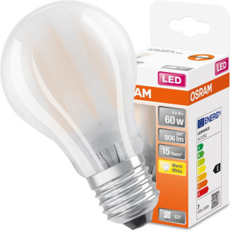 LED žiarovka E27 A60 6,5W  60W 806lm 2700K Warm 300° Filament OSRAM STAR