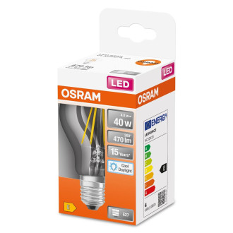 LED žiarovka E27 A60 4W  40W 470lm 6500K Cold 300° Filament OSRAM STAR