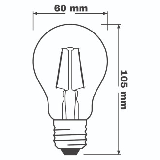 LED žiarovka E27 A60 4W  40W 470lm 6500K Cold 300° Filament OSRAM STAR