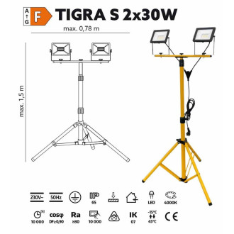 Stojan s LED reflektormi TIGRA S 2x30W 4000K