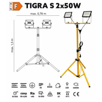 Stojan s LED reflektormi TIGRA S 2x50W 4000K