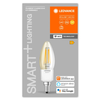 LED žiarovka E14 B35 4W  40W 2700K Warm 470lm 300° Filament LEDVANCE SMART+ WIFI Dimmable