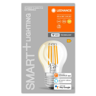 LED žiarovka E27 P40 4W  40W 2700K Warm 470lm 300° Filament LEDVANCE SMART+ WIFI Dimmable