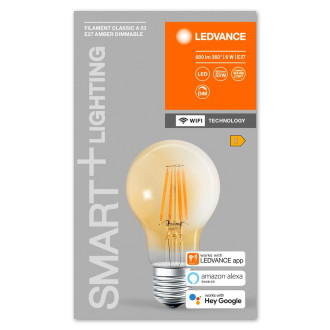 LED žiarovka E27 A60 6W  53W 2400K Warm 680lm 300° Filament LEDVANCE SMART+ WIFI Dimmable