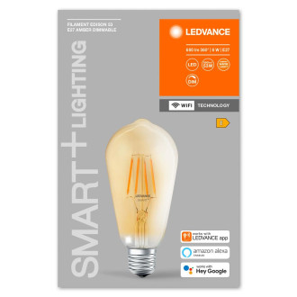 LED žiarovka E27 ST64 6W  53W 2400K Warm 680lm 300° Filament LEDVANCE SMART+ WIFI Dimmable