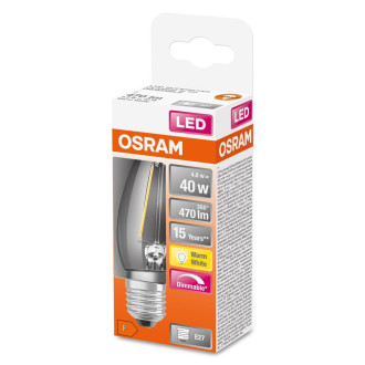 LED žiarovka E27 B35 4,8W  40W 470lm 2700K Warm 300° Filament OSRAM SUPERSTAR Dimmable