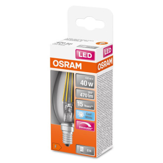 LED žiarovka E14 B35 4,8W  40W 470lm 4000K Neutrálne 300° vlákno OSRAM SUPERSTAR Stmievateľné