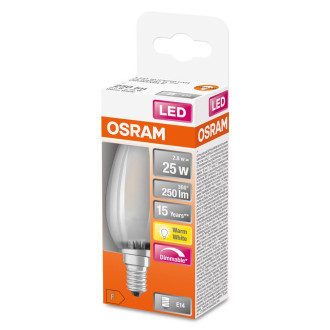 LED žiarovka E14 B35 2,5W  25W 250lm 2700K Warm 300° Filament OSRAM SUPERSTAR Dimmable