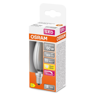 LED žiarovka E27 B35 5,5W  60W 806lm 2700K Warm 300° Filament OSRAM SUPERSTAR Dimmable