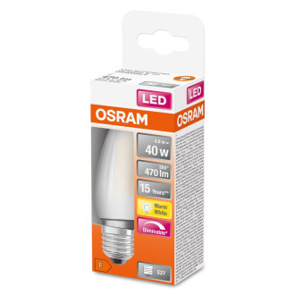 LED žiarovka E27 B35 4,8W  40W 470lm 2700K Warm 300° Filament OSRAM SUPERSTAR Dimmable