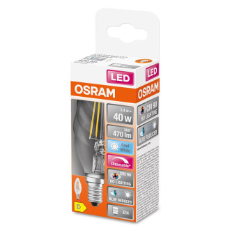 LED žiarovka E14 BW35 3,4W  40W 470lm 2700K Warm 300° CRI90 Žiarovka OSRAM SUPERSTAR+ Stmievateľná