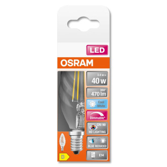 LED žiarovka E14 BW35 3,4W  40W 470lm 2700K Warm 300° CRI90 Žiarovka OSRAM SUPERSTAR+ Stmievateľná