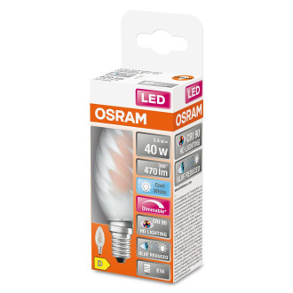 LED žiarovka E14 BW35 3,4W  40W 470lm 4000K Neutrálne 300° CRI90 Vlákno OSRAM SUPERSTAR+ Stmievateľné