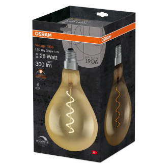 LED žiarovka E27 A60 4W  28W 300lm 2000K Warm 300° Filament OSRAM Vintage 1906 Dimmable