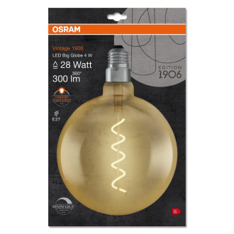 LED žiarovka E27 G200 4W  28W 300lm 2000K Warm 300° Filament OSRAM Vintage 1906 Dimmable