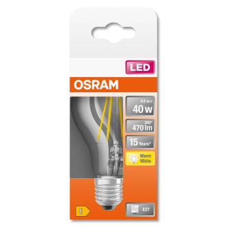 LED žiarovka E27 A60 4W  40W 470lm 2700K Žiarovka OSRAM STAR