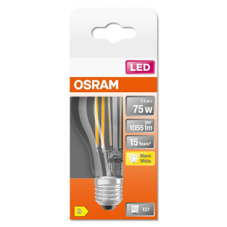 LED žiarovka E27 A60 7,5W  75W 1055lm 2700K Warm 300° Filament OSRAM STAR