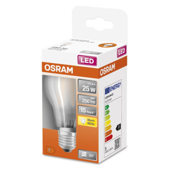 LED žiarovka E27 A60 3W  25W 250lm 2700K Warm 300° Filament OSRAM STAR