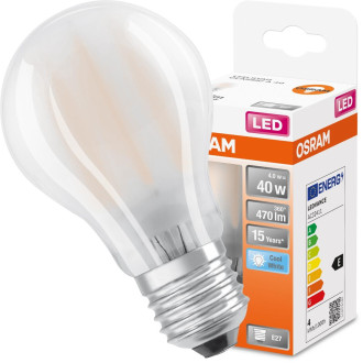 LED žiarovka E27 A60 4W  40W 470lm 4000lm Neutrálne 300° vlákno OSRAM STAR