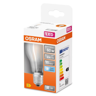 LED žiarovka E27 A60 7W  60W 806lm 4000K Neutrálne 300° vlákno OSRAM STAR