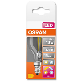 LED žiarovka E14 P40 4W  40W 470lm 2700-4000K Teplé a neutrálne 320° vlákno OSRAM STAR A&R