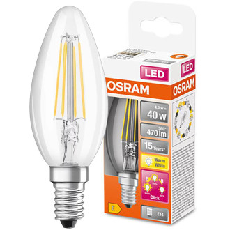 LED žiarovka E14 B40 4W  40W 470lm 2700 Warm 300° Filament 3-stupňová stmievateľná OSRAM STAR