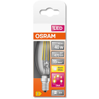 LED žiarovka E14 B40 4W  40W 470lm 2700 Warm 300° Filament 3-stupňová stmievateľná OSRAM STAR