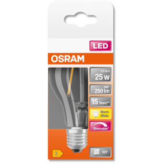 LED žiarovka E27 A60 2W  25W 250lm 2700K Warm 320° Stmievateľné vlákno OSRAM SUPERSTAR