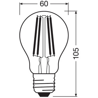 LED žiarovka E27 A60 12W  100W 1521lm 4000K Neutrálne 320° Stmievateľné vlákno OSRAM SUPERSTAR