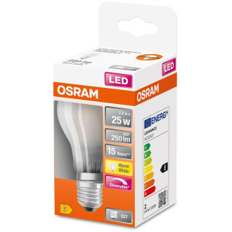 LED žiarovka E27 A60 2,2W  25W 250lm 2700K Warm 300° Filament Stmievateľná OSRAM SUPER STAR