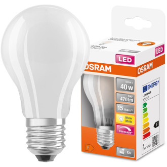 LED žiarovka E27 A60 4,8W  40W 470lm 2700K Teplé 320° vlákno Stmievateľné OSRAM SUPER STAR