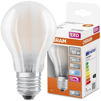 LED žiarovka E27 A60 6,5W  60W 806lm 4000K Neutrálne 300° Stmievateľné vlákno OSRAM SUPER STAR