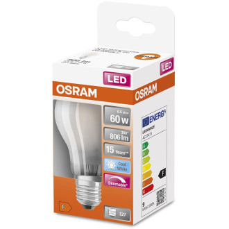 LED žiarovka E27 A60 6,5W  60W 806lm 4000K Neutrálne 300° Stmievateľné vlákno OSRAM SUPER STAR