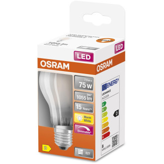 LED žiarovka E27 A60 7,5W  75W 1055lm 4000K Neutrálne 300° Stmievateľné vlákno OSRAM SUPER STAR