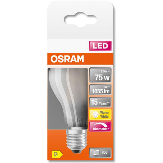 LED žiarovka E27 A60 7,5W  75W 1055lm 4000K Neutrálne 300° Stmievateľné vlákno OSRAM SUPER STAR