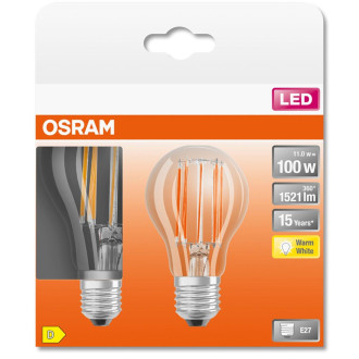 2Pak LED žiarovka E27 A60 11W  100W 1521lm 2700K Warm 300° Filament OSRAM STAR