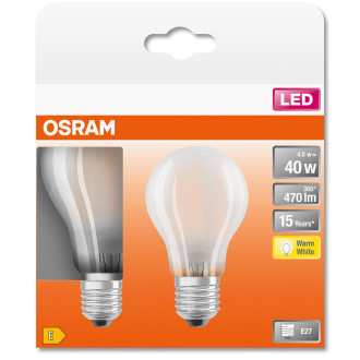 2x LED žiarovka E27 A60 4W  40W 470lm 2700K Warm 300° Filament OSRAM STAR