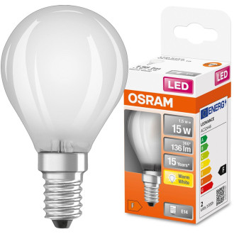 LED žiarovka E14 P45 1,5W  15W 136lm 2700K Warm 300° Filament OSRAM STAR